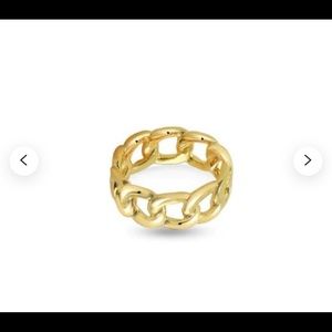 18k Gold Filled Cuban Link Chain Ring